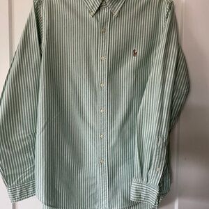 Ralph Lauren, medium, green white button down